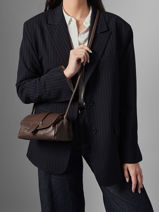 Sac Bandoulire S Agnes Cuir Etrier Marron agnes EAGC205S-vue-porte