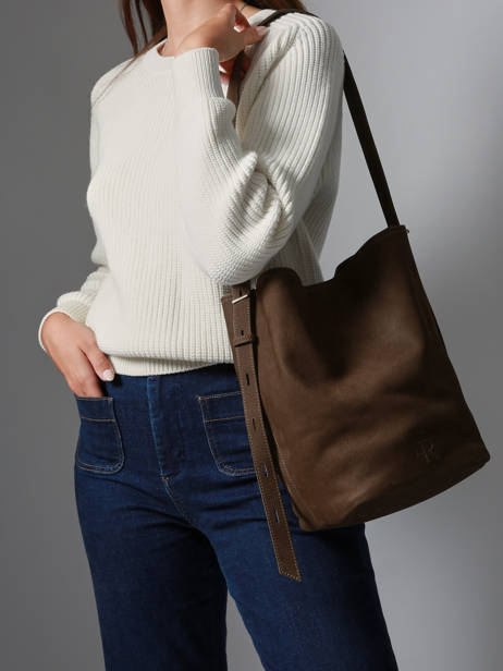 Crossbody Bag Cavalier Nubuck Leather Etrier Brown cavalier nubuck ECAN126M other view 1