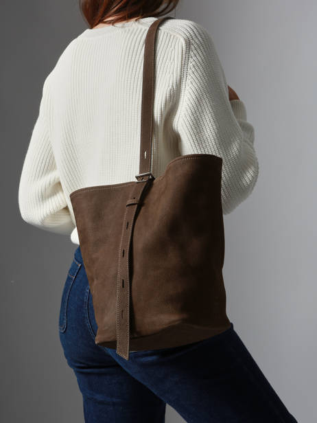 Crossbody Bag Cavalier Nubuck Leather Etrier Brown cavalier nubuck ECAN126M other view 2