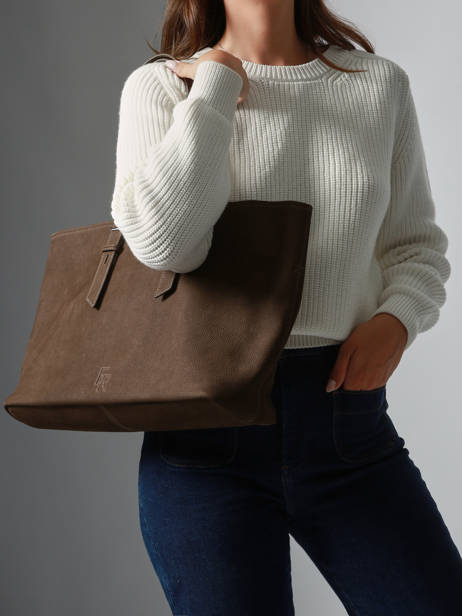 Shopping Bag Cavalier Nubuck Leather Etrier Brown cavalier nubuck ECAN127M other view 1